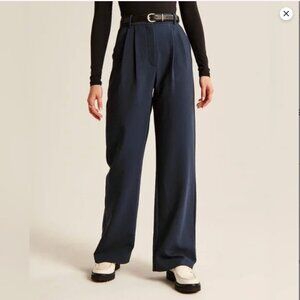 Abercrombie High Rise Wide Leg Sloane Pant in Navy 30 10 Long